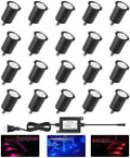 RNEHON LED Outdoor Deck Lights Kits with Protecting Shell, RGB Φ1.18in IP67 Waterproof Recessed Stair Step Landscape Lighting, 12V Low Voltage for Garden Yard Patio Floor Kitchen Decoration (20 Pack) by MRNEHON