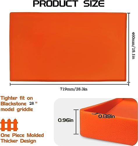Silicone Protective Cover for 28" Blackstone Griddle,Heavy Duty Food Grade Silicone Grill Mat, Protect Griddle from Rodents, Insects, Debris, and Rust,All Season Cooking Protective Cover - Image 7