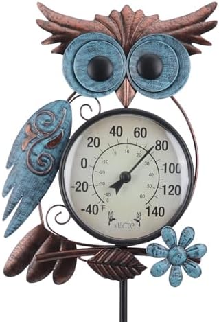 MUMTOP Outdoor Thermometer, Owl Outside Decor for Patio, Yard and Garden by MUMTOP