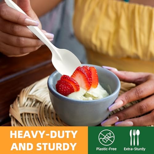 100% Compostable Cutlery Set, 300pcs (150 Forks,100 Spoons,50 Knives) - Image 6