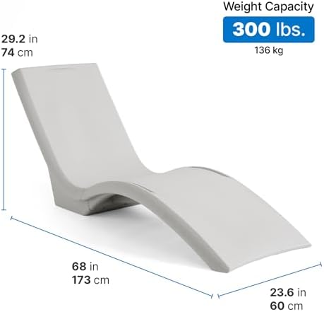 Step2 Vero Pool Lounger, in-Pool Chaise Lounge Chair for Tanning Ledges up to 12 in, Outdoor Patio Chair, Weighted, Grey w/Speck - Image 2