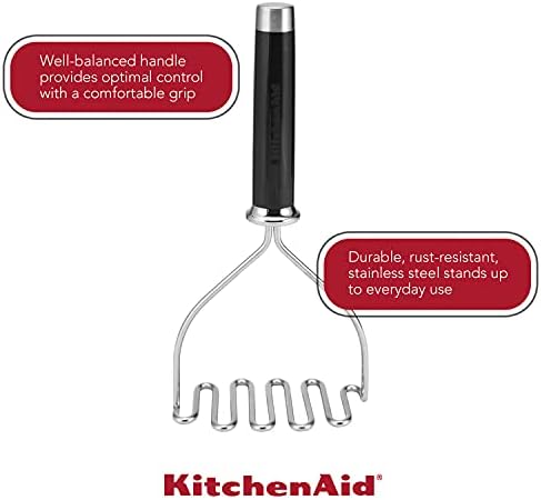 KitchenAid Gourmet Stainless Steel Wire Masher, 10.24-Inch, Black - Image 2