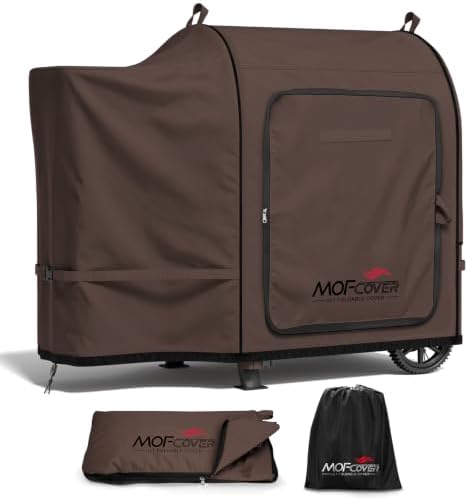 Foldable Grill Cover for Pit Boss 700FB 73700, Waterproof 600D Heavy Duty Wood Pellet Smoker Cover, Fade＆Tear Resistant Pellet Grill Cover for Lexington 500 540,Coffee by Unknown