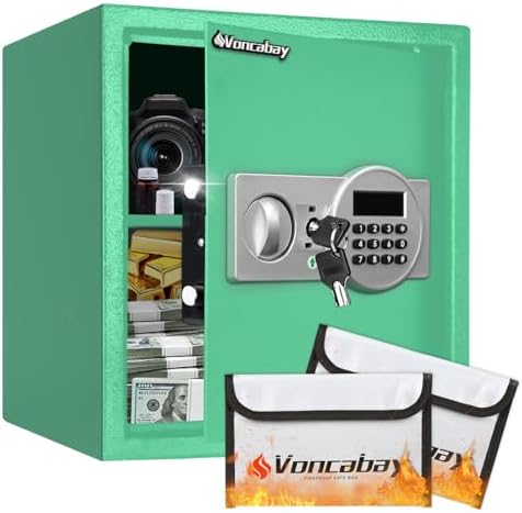 Voncabay Money Safe Box for Home with Digital Keypad, 1.5 Cu. Ft., Green by Voncabay