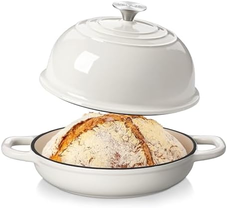 Velaze 5 QT Enameled Cast Iron Dutch Oven for Bread Baking with Dome Lid by Velaze