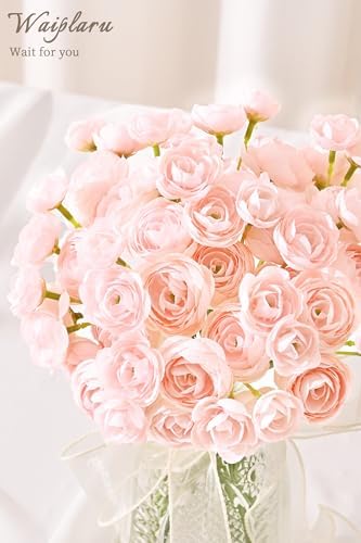 Fake Flowers Faux Flower Artificial Ranunculus Flowers Pink Peonies - Image 3