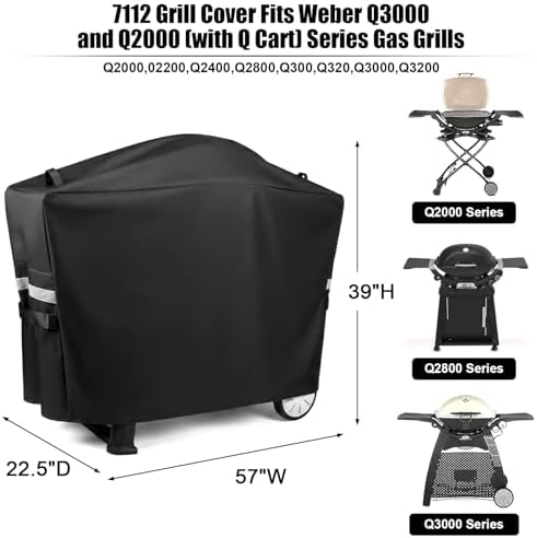 7112 Grill Cover for Weber Q2000/Q300/Q3000/Q3200 Series Gas Grills - Image 2