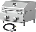 Bestfire Tabletop 2-Burner Gas Grill, 20,000 BTU Stainless Steel Portable Propane Grill, Removable Legs, Push-Button Ignition, Thermometer, for Outdoor Patio, Camping, Tailgating & RV by GrillsOutdoorCooking