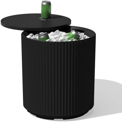 Veradek Outdoor Cooler Side Table - 2 in 1, Black, 21 inch by VeradekOutdoor