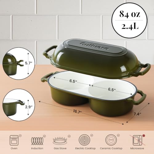 Cast Iron Double Dutch Oven, Mini Enamel Sourdough Bread Pan with Lid - Image 3