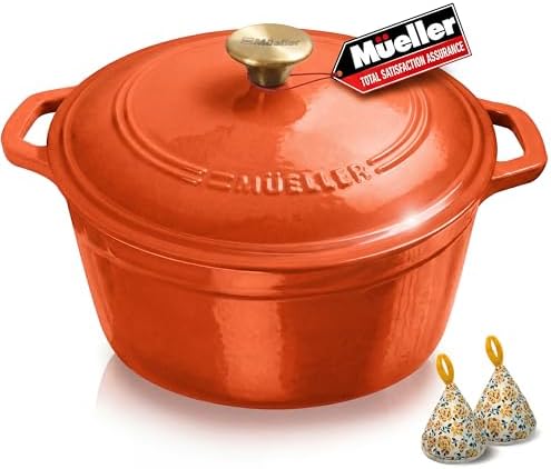 MUELLER HOME 6 Quart Enameled Cast Iron Dutch Oven for Bread Baking by MUELLERHOME