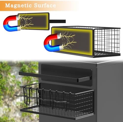 2 Pack Magnetic Storage Bins and Paper Towel Holder for Traeger Grills - Image 2