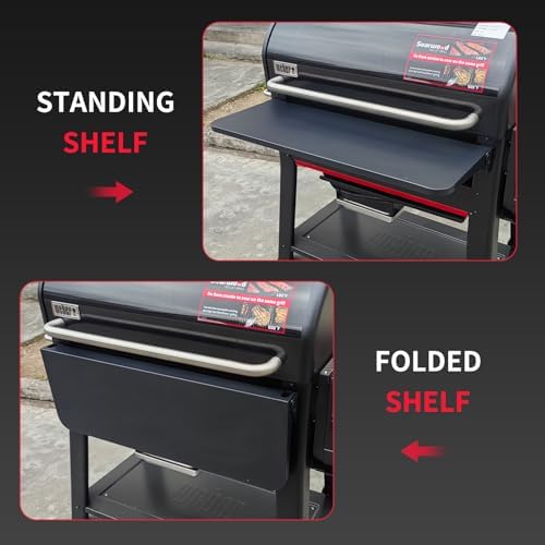 Utheer Folding Front Shelf for Weber Searwood XL 600, BBQ Prep Table - Image 5