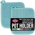 RITZ Terry Potholder & Hot Pad: Unparalleled Heat Resistant, Durable 100% Cotton – Ergonomically Designed for Optimal Grip – Easy-Care Machine Washable – 2-Pack, Dew by RITZ