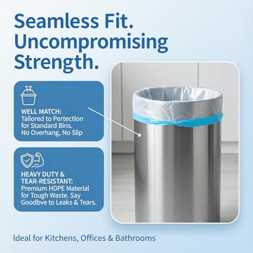 Small 3 Gallon Trash Bags Drawstring,0.96 Mil,Unscented,240 Count - Image 5