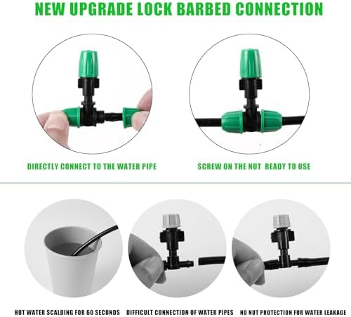 1/4" Lock Barbed Misting Cooling Drip Irrigation System - Image 6