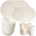 Quatish 16 Piece Plates and Bowl Set for 4, Dinnerware Dish Set for Kitchen by Quatish
