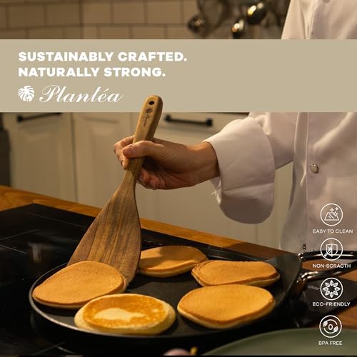 Wooden Spatula for Cooking – Premium Acacia Wooden Cooking Utensils Set of 4 for Nonstick Cookware – Heat Resistant, Scratch-Free & Durable Kitchen Tools with Comfortable Grip - Image 3