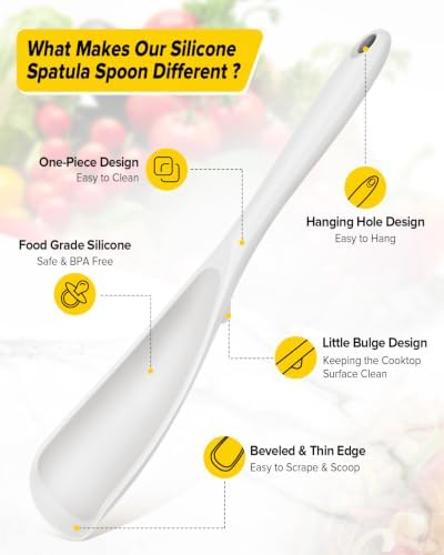 BUNDLEPRO Silicone Cooking Spoons for Nonstick Cookware, One-Piece, 2 Pack - Image 2