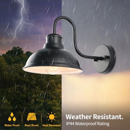 12" Barn Light Outdoor Wall Lights 2 Pack Large Exterior Lighting Fixtures - Image 4