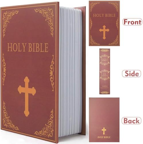 Decorative Book Safe Lock Box, Vintage Diversion Hidden Safe Faux Book Box - Image 7