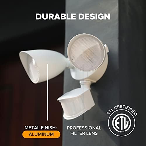 LUTEC 32W 3500 Lumen LED Security Lights Motion Sensor Light Outdoor, 5000K Daylight, IP65 Waterproof, Dusk to Dawn, Motion Detector Flood Light for Garage, Yard, Porch-White - Image 6