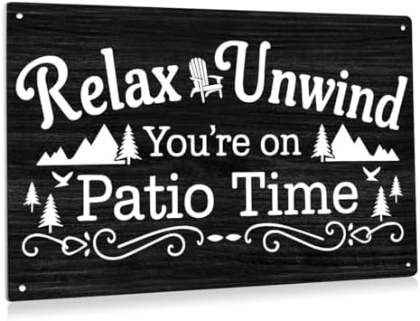 BEASTZHENG Patio Decor Patio Metal Tin Sign Decorations Outdoor Metal Porch Wall Decor Rustic Farmhouse Wall Art for Backyard Porch by BEASTZHENG