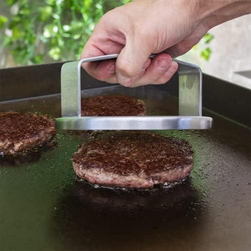 Char-Griller 8813 Flat Iron Griddle Burger Press Outdoor Kitchen Accessory - Image 5