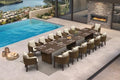 PURPLE LEAF Patio Dining Set 15 PC Aluminum with Olifen Wicker Chair Bronze by PURPLELEAF