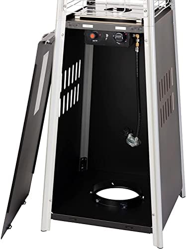 Golden Flame Resort Model 49,000 BTU NATURAL GAS Glass-Tube Flame Patio Heater in Rich-Mocha Matte Finish with Mobility Wheels and Protective Cover - Image 5