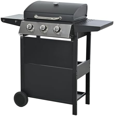 Endark 3-Burner Propane Gas Grill 26,000 BTU, Double-Layer Stainless Steel Lid, 2 Side Shelves & Wheels for Outdoor Patio, Terrace, Backyard Barbecue by ENDARK