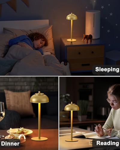 Cordless Table Lamps, Rechargeable LED Touch Lamp, Gold, 4 Pack - Image 2