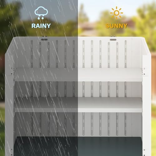 DWVO 2-Pack Resin Storage Shed Shelves, Fit for 35 Cu. Ft. Horizontal Shed 4.3x2.5x3.4 FT, 47" x 12.6" Waterproof Shelves with 8 Screws, 44 lbs Capacity, Easy to Assemble, Gray - Image 4