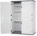Macrout 50 Cu Ft Outdoor Storage Cabinet with Shelves, Waterproof ST5782 (Light Gray, Medium) by MMACROUT