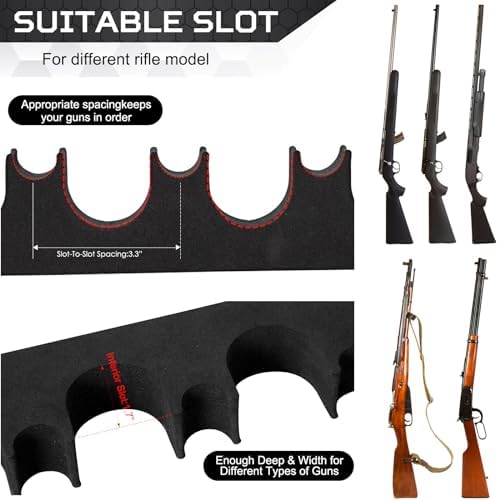 OCQOTAT Gun Rack for Gun Storage, Gun Safe Accessory for Shotguns, Gun Holder in Gun Cabinet, Shotgun Rest, Foam Material with Magnetic Strip and Hook Strip, Gifts for Hunters - Image 3