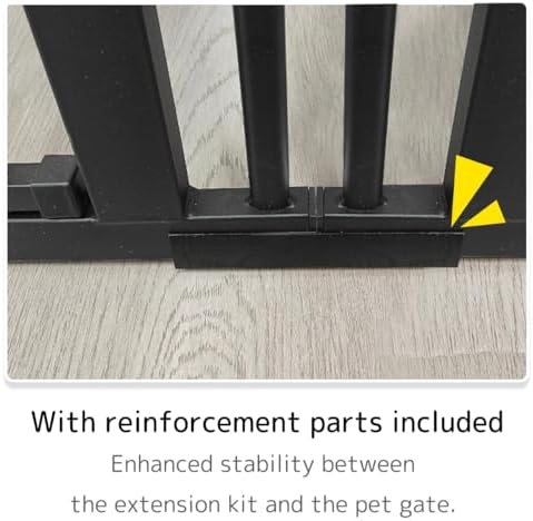 Lumizone Extra Tall Cat Gate Extension Kit 61.02" High 12.6" Wide Black - Image 4