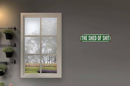 The Shed of Shit Metal Sign 4x16in Rustic Funny Plaque for Garage Cabin Yard Bathroom Bar Farmhouse Decor - Image 4