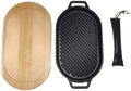 JIN BETTER GRILL PARTS New Skillet with Insulated Wooden Cushion and Removable Handle Compatible with Gas Cooktops and Grills by JINBETTERGRILLPARTS