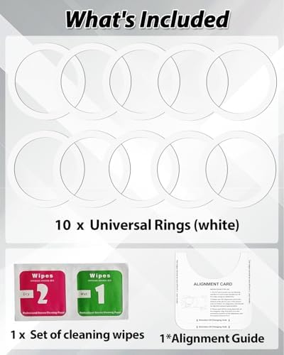 KALAPOP Metal Rings 10PCS,Ultra-Thin(0.4mm) for MagSafe Sticker,Magnetic Adapter,Phone Cases&Wireless Charger,Compatible with iPhone 17/Air/16/15/14/13,Galaxy S24/S23/S22/Kindle(White 10PCS) - Image 7