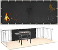 Fireproof Grill Heat Shield for Deck Railing/Wall, 8'x3', Black by Amerbro