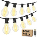 Larkvue 100FT Outdoor String Lights, Patio Light with 32 A39 Bulbs, Black by Larkvue