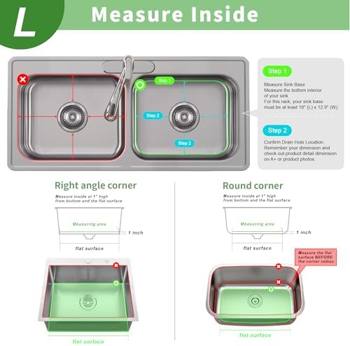 SunnyPoint 304 Stainless Steel Sink Protector Rack – Rust-Resistant Grid for Kitchen Sink Bottom, Scratch Prevention, Drainage Support – Fits Sinks 17.5" x 12.4", Center Drain Hole Required - Image 5
