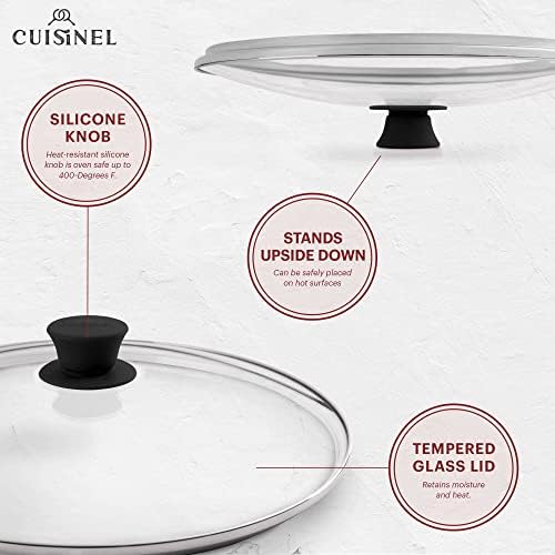 Cast Iron Skillet with Glass Lid - 12"-Inch Dual Handle Frying Pan + Pan Scraper + Silicone Handle Holder Covers - Preseasoned Oven Safe Cookware - Indoor/Outdoor Use - Grill, Stovetop, Induction Safe - Image 5
