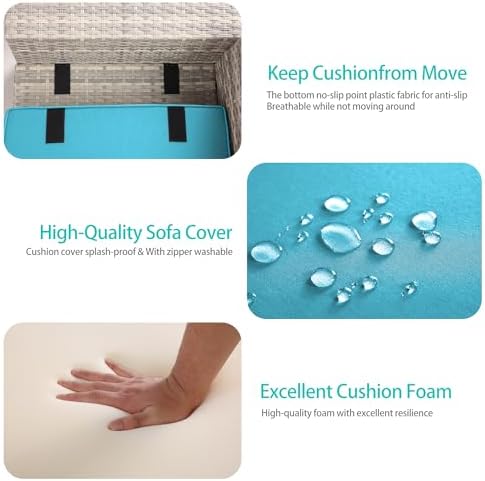 Outdoor Patio Furniture Set PE Wicker Rattan Outdoor Sectional Sofa - Image 4