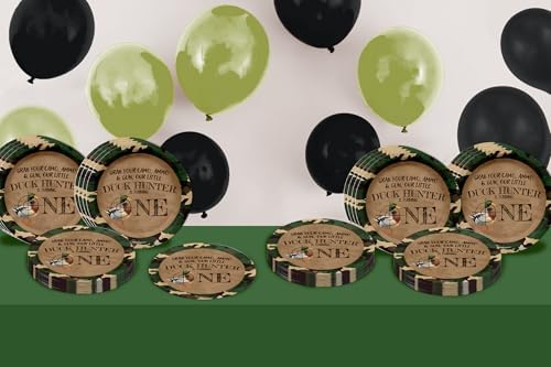 Duck Hunter First Birthday - 32 Piece Disposable Party Supplies - Decorations for Hunting 1st Birthday Round Party Plates - Large 9" Paper Plates In Bulk - Image 6