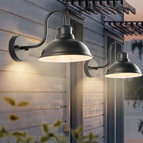 12" Barn Light Outdoor Wall Lights 2 Pack Large Exterior Lighting Fixtures by LPRZSG
