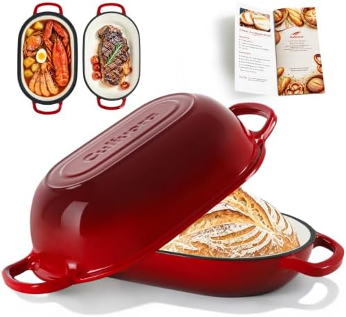 5-Quart Oval Dutch Oven for Bread Baking by Culivora