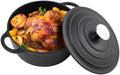 6 Quart Dutch Oven Enameled Cast Iron with Lid - Big Dual Handles - Oven Safe up to 500°F - Classic Round Pot for Versatile Cooking (Matte Black(No Enameled), 6 QT) by Alathote