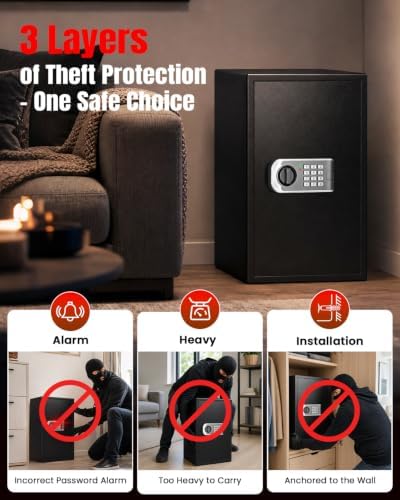 [2026 Upgraded] -35 Min Real Fireproof Safe-4.6 Cu Ft Large Safe for Home - Image 6