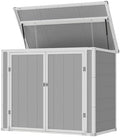 Amopatio 41 Cu Ft Outdoor Storage Shed, Grey & White by Amopatio